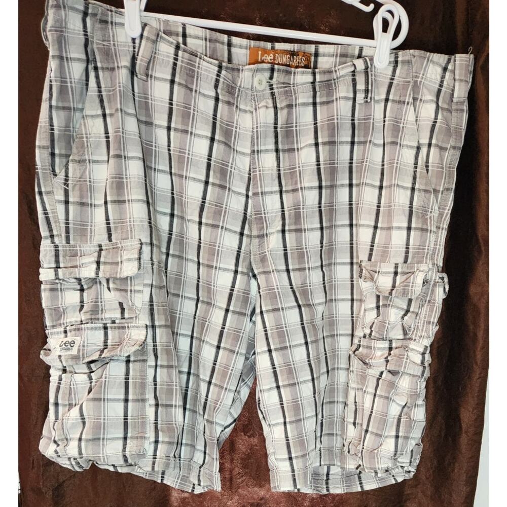 Lee Dungarees plaid Cargo shorts Size 42 100% cotton